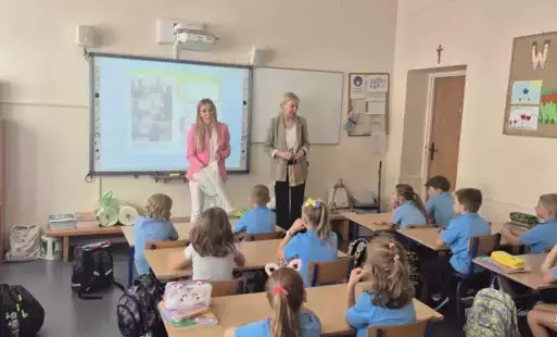 Przedstawicielki Banku Spółdzielczego w Zgierzu w klasie 1a